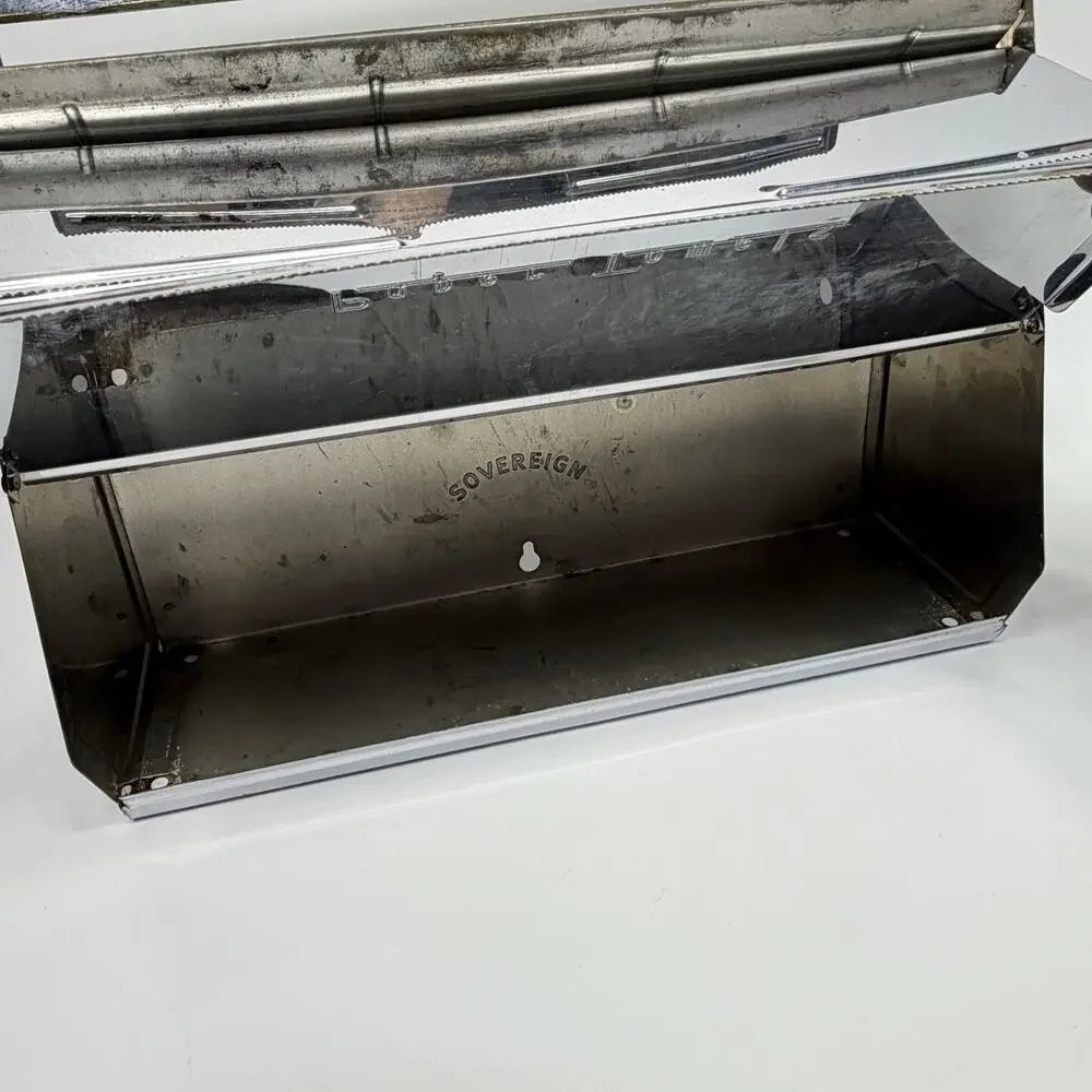 Vtg Chrome Metal Kitchen Wrap Dispenser Foil Wax Paper Towels Sovereign 12.5